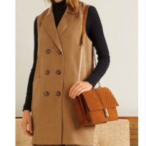 Mango double breasted vest women